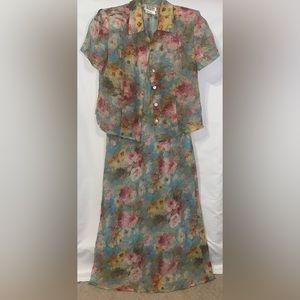 Kasper Dress floral print with matching jacket.size 6p